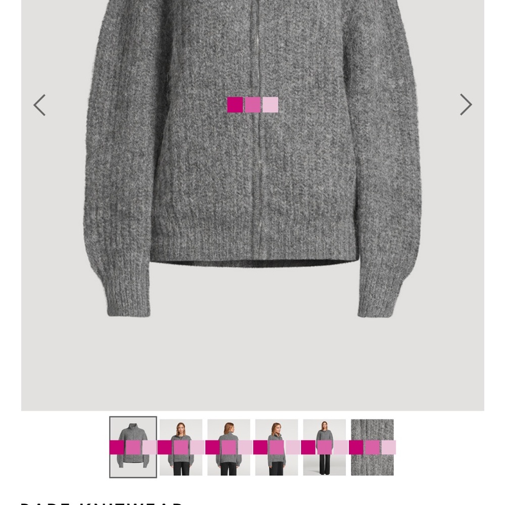 Bare knitwear Alpaca rib zip